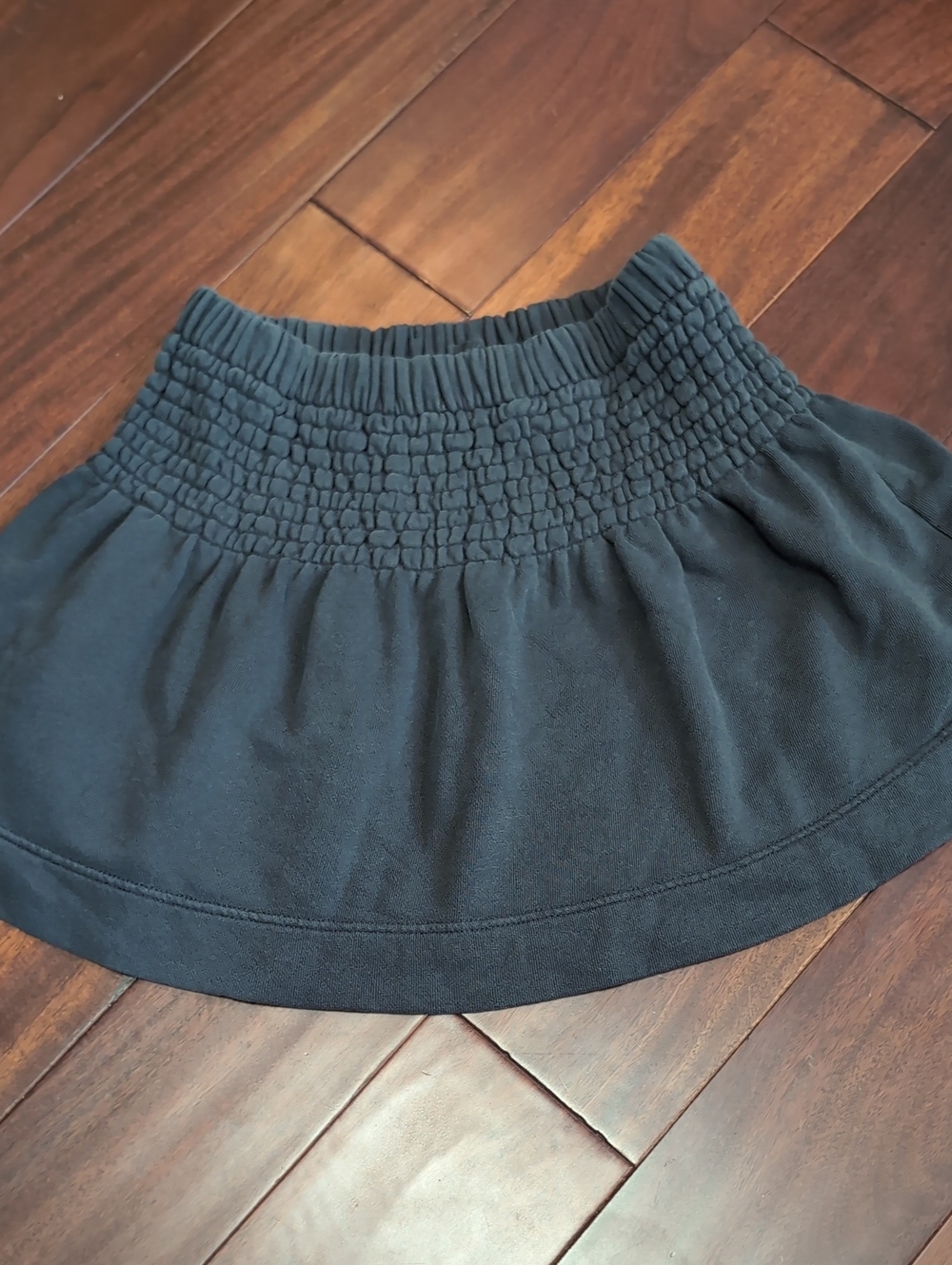 aerie Black Smocked-Waist Circle Mini Skirt